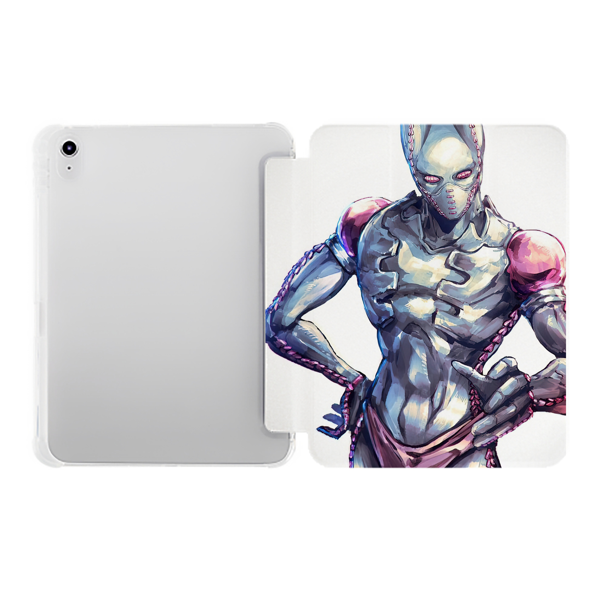 （画像用） ジョジョの奇妙な冒険 JoJo's Bizarre Adventure IPad ケース ペン収納付き 三つ折りスタンド PUレザー×シリコン 対応機種9.5/10.5/10.9インチ